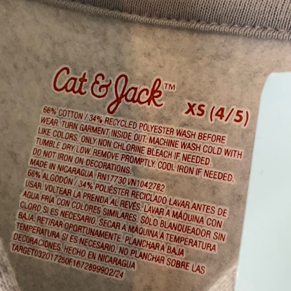 Cat & Jack - Toddler Girls' Zip-Up Fleece Hoodie Size XS (4/5) - Picture 6 of 8